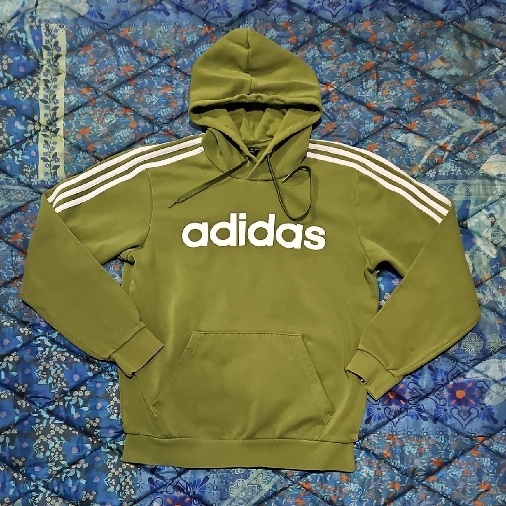 Adidas Men's Olive Green Hoodie